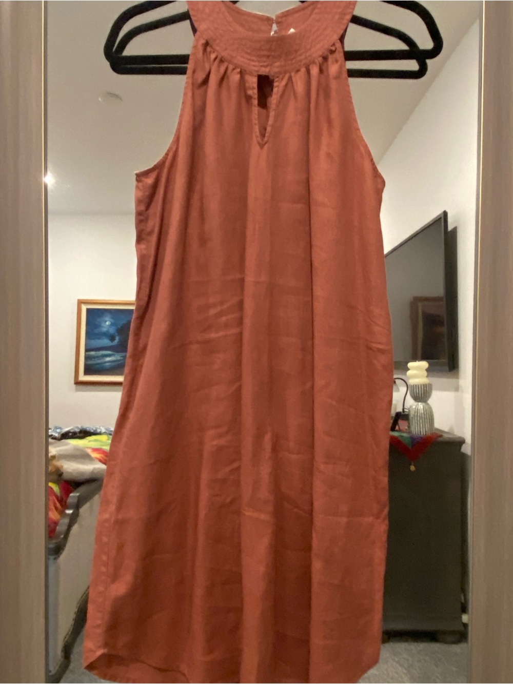 Sleeveless Rust Halter Dress
